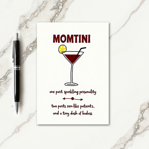 Crimson Cocktail Celebration Card