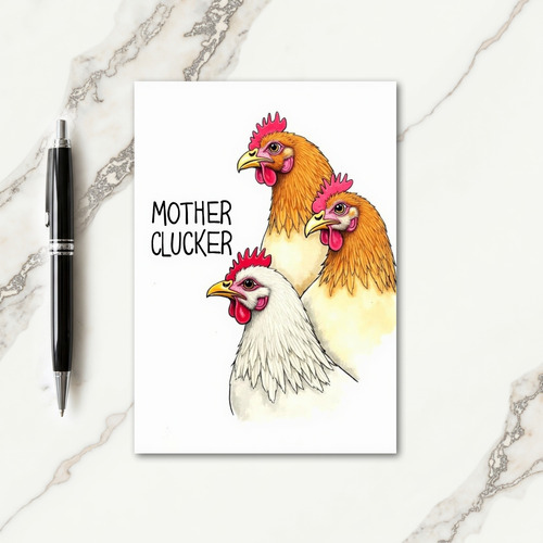 Crimson Combs Mother Clucker Card