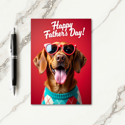 Crimson Dog Sweet Fathers Day Card