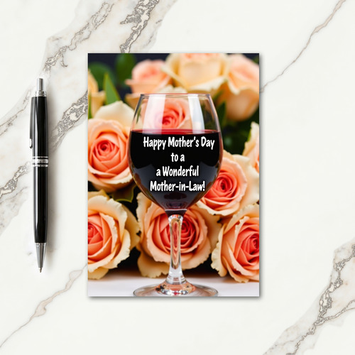 Crimson Drink Wonderful Mother Card