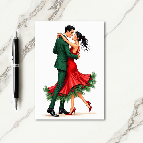 Crimson Emerald Love Card