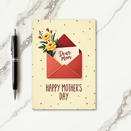 Crimson Envelope Floral Card