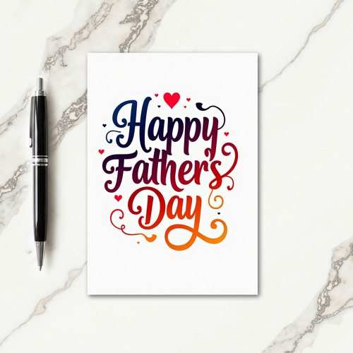 Crimson Fathers Day Art Card
