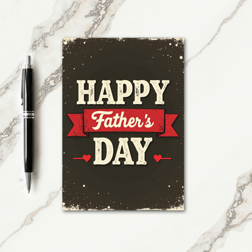 Crimson Fathers Day Banner Card