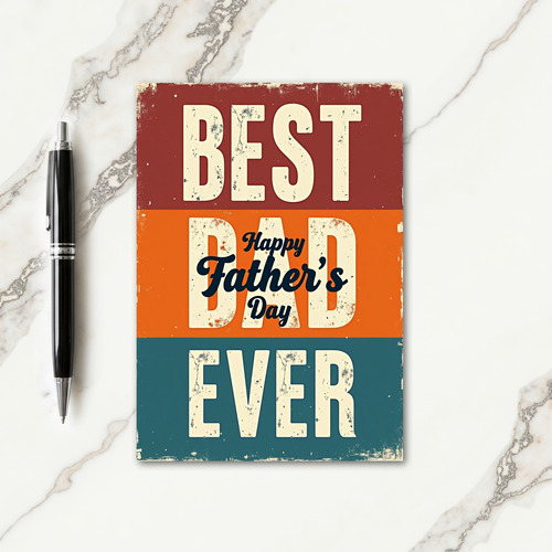 Crimson Fathers Day Block Text Card
