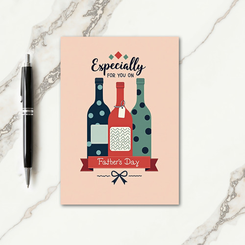 Crimson Fathers Day Bottles Card