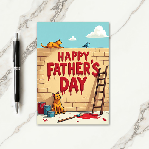 Crimson Fathers Day Drips Card