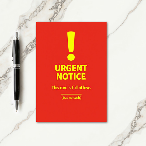 Crimson Fathers Day Notice Card