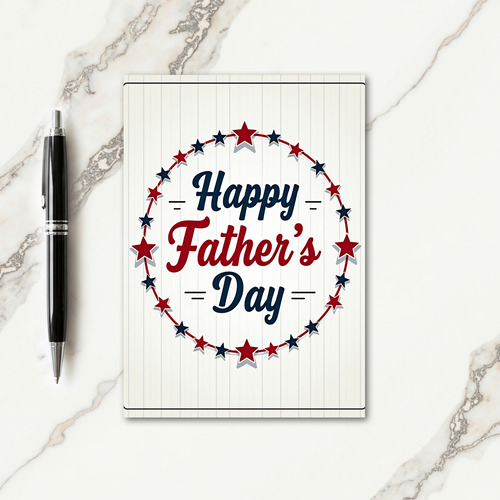 Crimson Fathers Day Stars Card