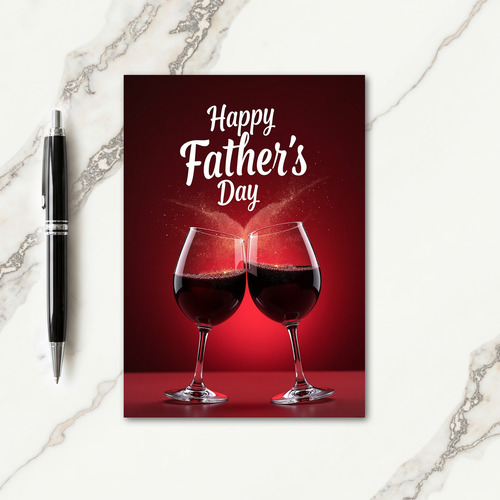 Crimson Fathers Day Toast Card