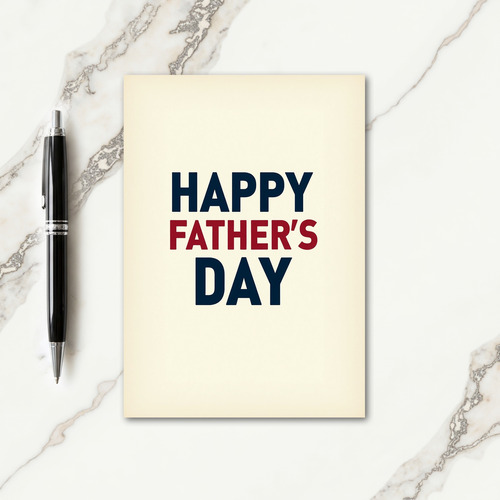 Crimson Fathers Day Type Card