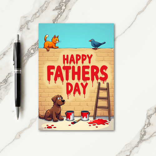Crimson Fathers Day Wall Art Card