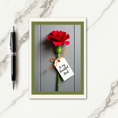 Crimson Floral Aunt Mothers Day Card