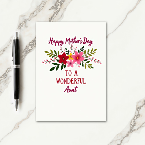 Crimson Floral Aunts Day Card