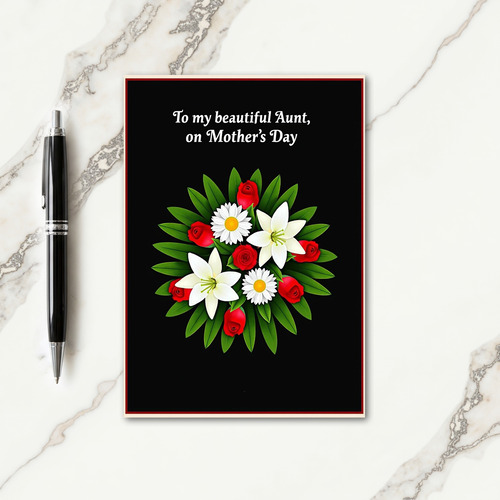 Crimson Floral Buds Card