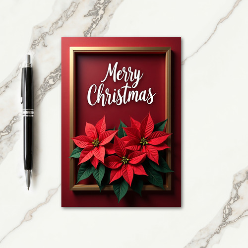 Crimson Floral Christmas Card thumbnail