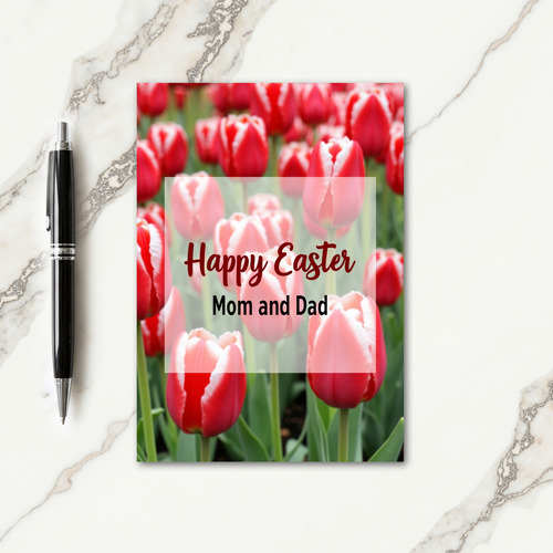 Crimson Floral Easter Card