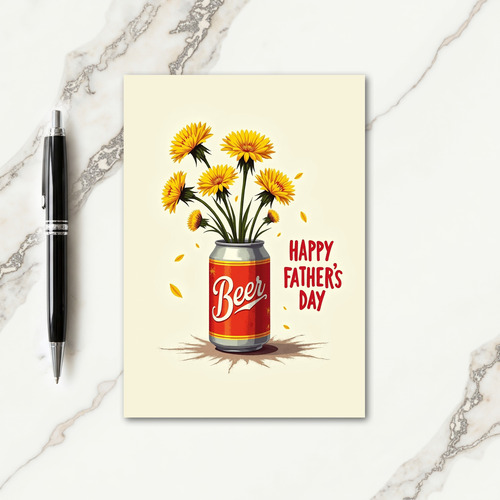 Crimson Floral Fathers Day Card