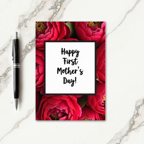Crimson Floral First Mothers Day Card