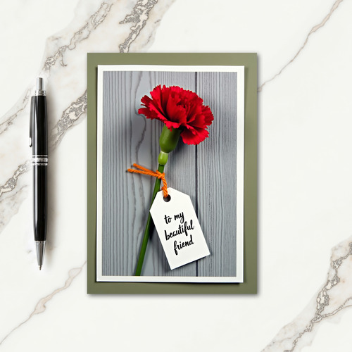 Crimson Floral Friend Card