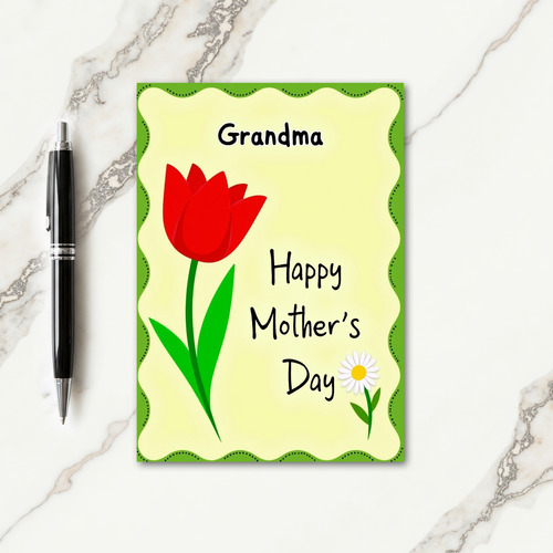 Crimson Floral Grandmas Day Card