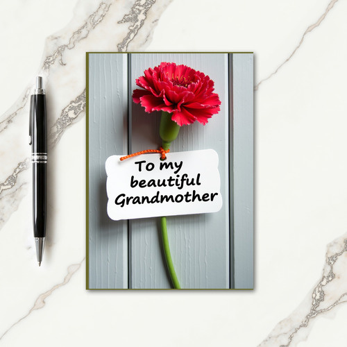 Crimson Floral Grandmother Card