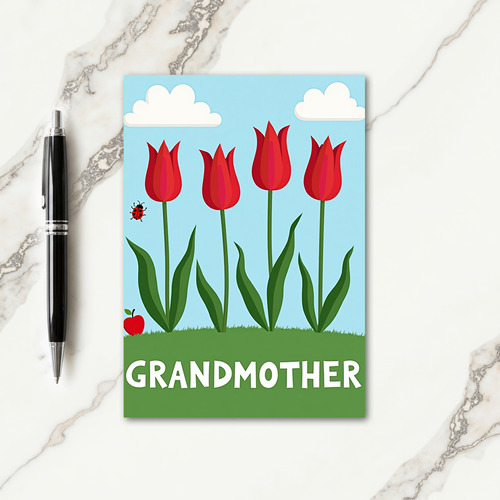 Crimson Floral Grandmothers Card