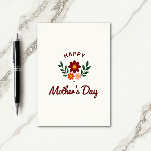 Crimson Floral Happy Mothers Day Card