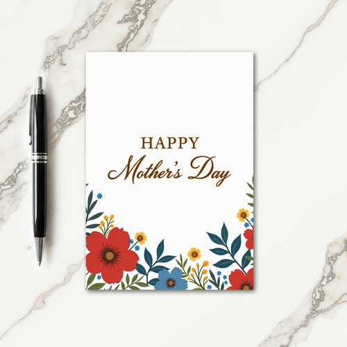 Crimson Floral Message Card