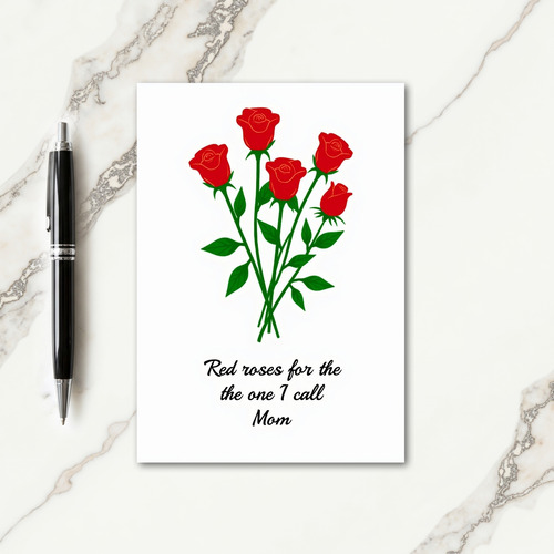 Crimson Floral Mom Card