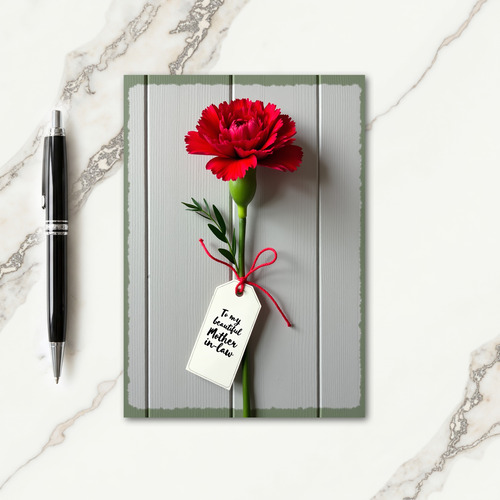 Crimson Floral Mother In Law Card