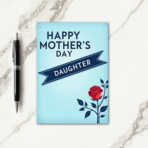Crimson Floral Mothers Card