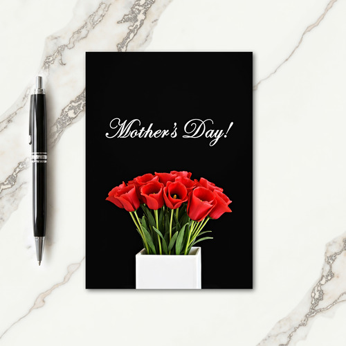 Crimson Floral Pattern Card