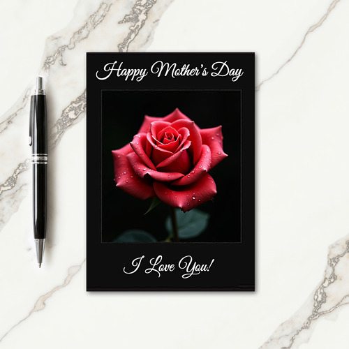 Crimson Floral Photo Card