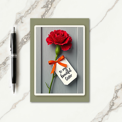 Crimson Floral Sister Card