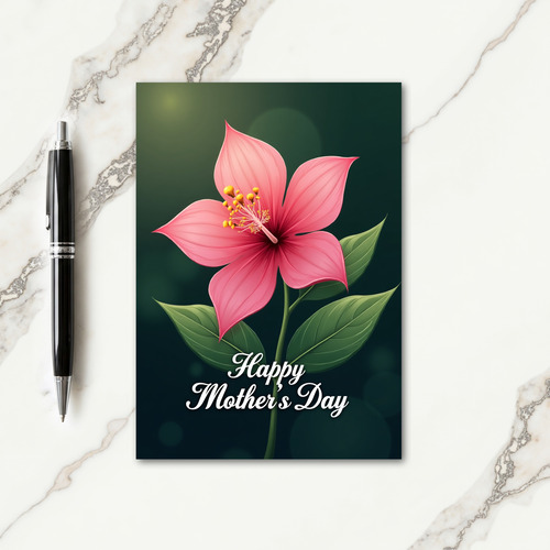 Crimson Flower Mothers Day Card