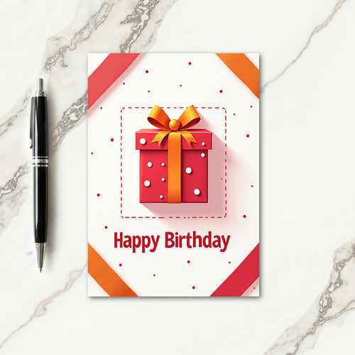 Crimson Gift Birthday Card