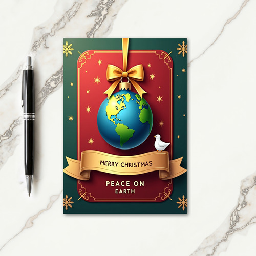 Crimson Globe Christmas Card