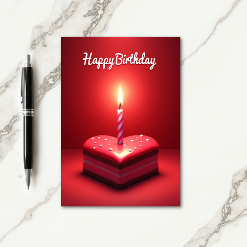 Crimson Glow Birthday Card