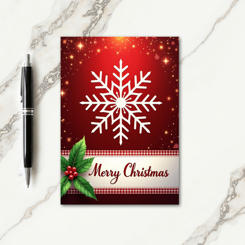 Crimson Glow Christmas Card