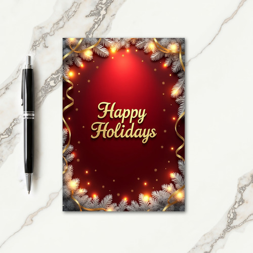 Crimson Glow Holiday Card