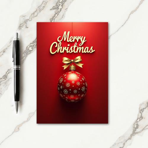 Crimson Gold Ornament Card