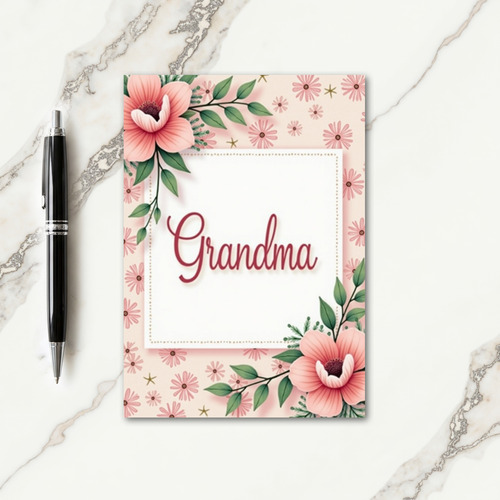Crimson Grandma Floral Card