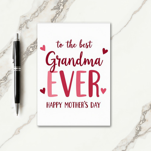 Crimson Grandma Mothers Day Card