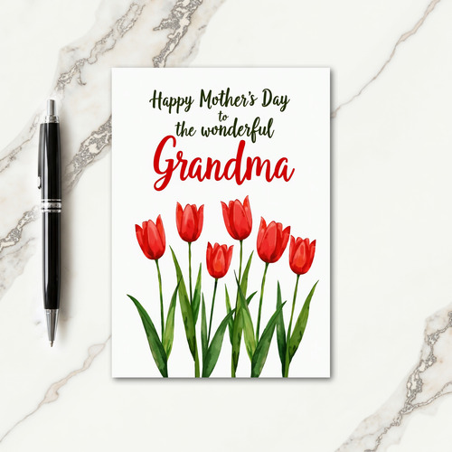 Crimson Grandmas Day Card