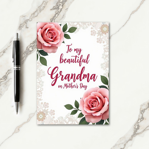 Crimson Grandmas Mothers Day Card