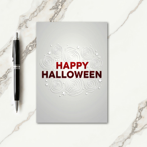 Crimson Halloween Spirals Card