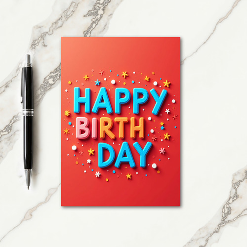 Crimson Happy Birth Card