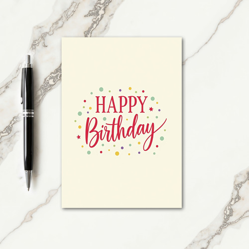Crimson Happy Birthday Card