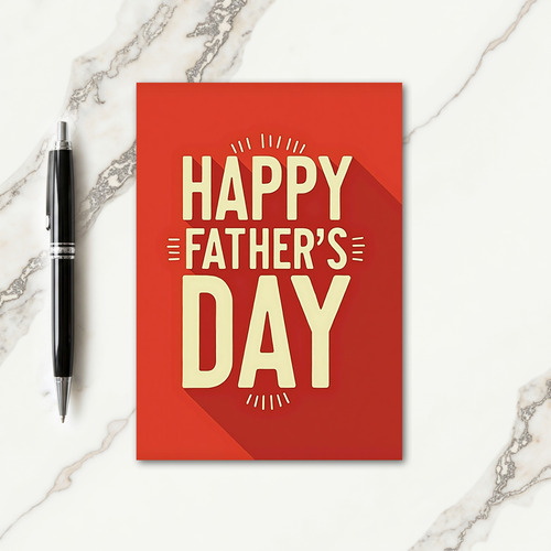 Crimson Happy Fathers Day Card